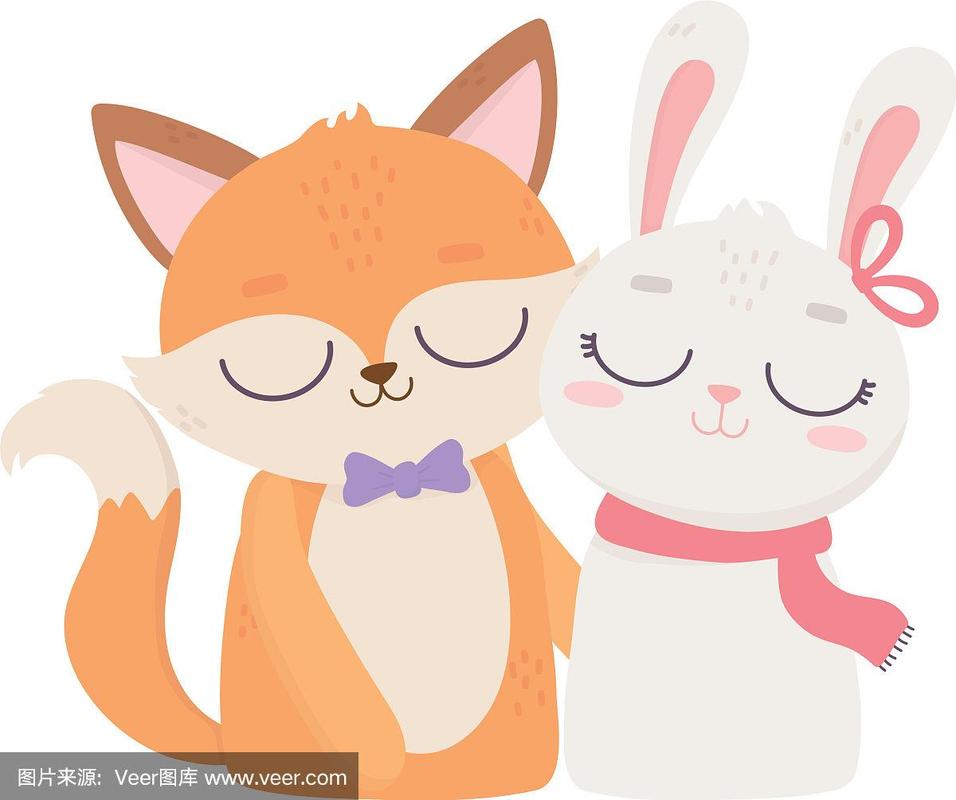 情侣头像小兔和狐狸
