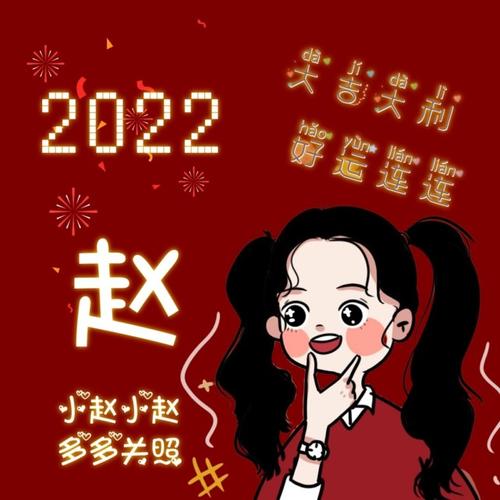 迎接2022 喜庆赵姓氏头像