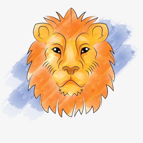 国风狮子头像微信卡通手绘可爱
