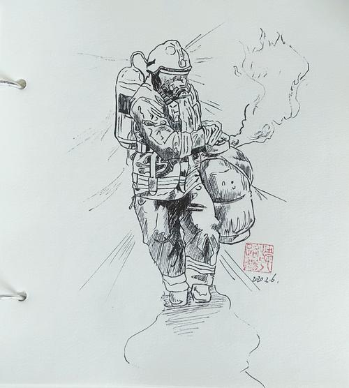 素描头像消防员怎么画