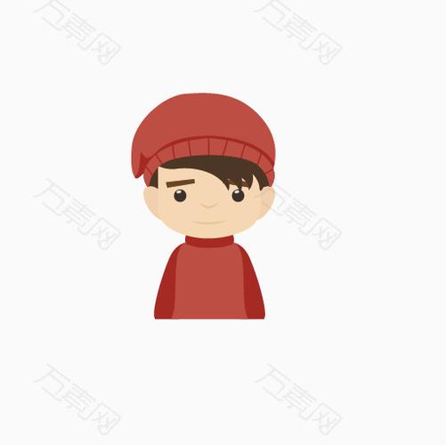 穿红色衣服的小男孩卡通头像