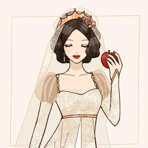 迪士尼公主婚纱头像图片