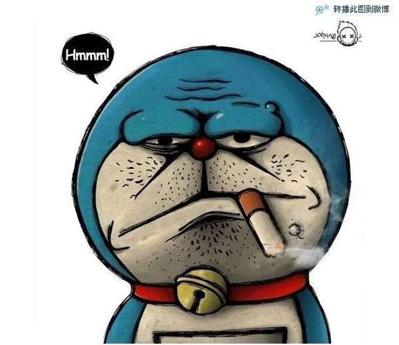 卡通人物平头抽烟头像