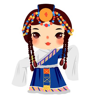 藏族女孩的头像q版