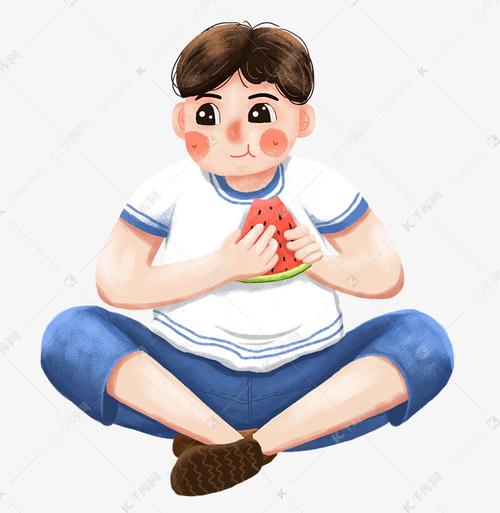 小男孩儿吃西瓜的头像