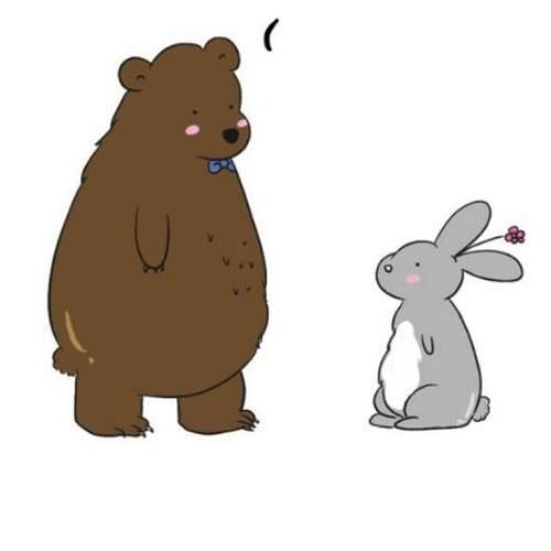 软萌兔和熊的情侣头像