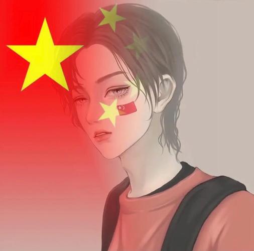中国女孩爱国头像
