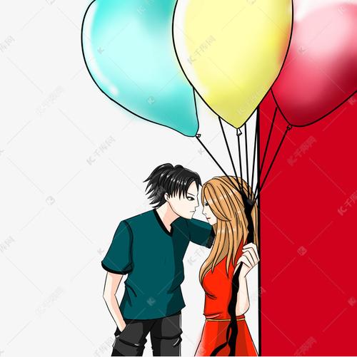 情侣头像一男一女有气球