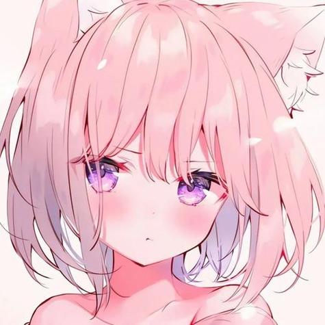动漫猫耳少女头像粉色