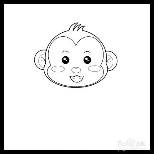 小猴子头像简笔画可爱