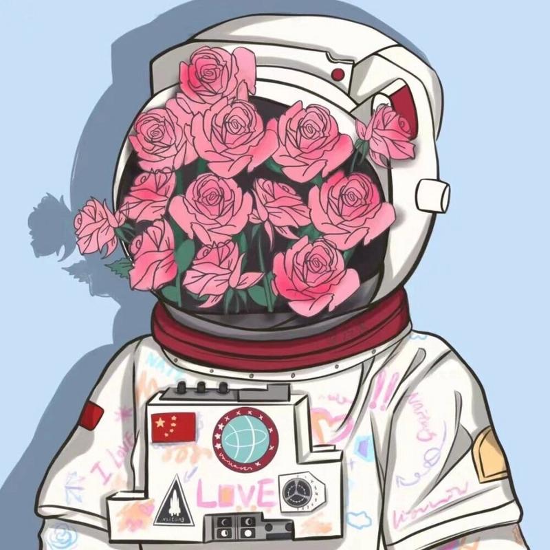 太空人情侣头像粉色