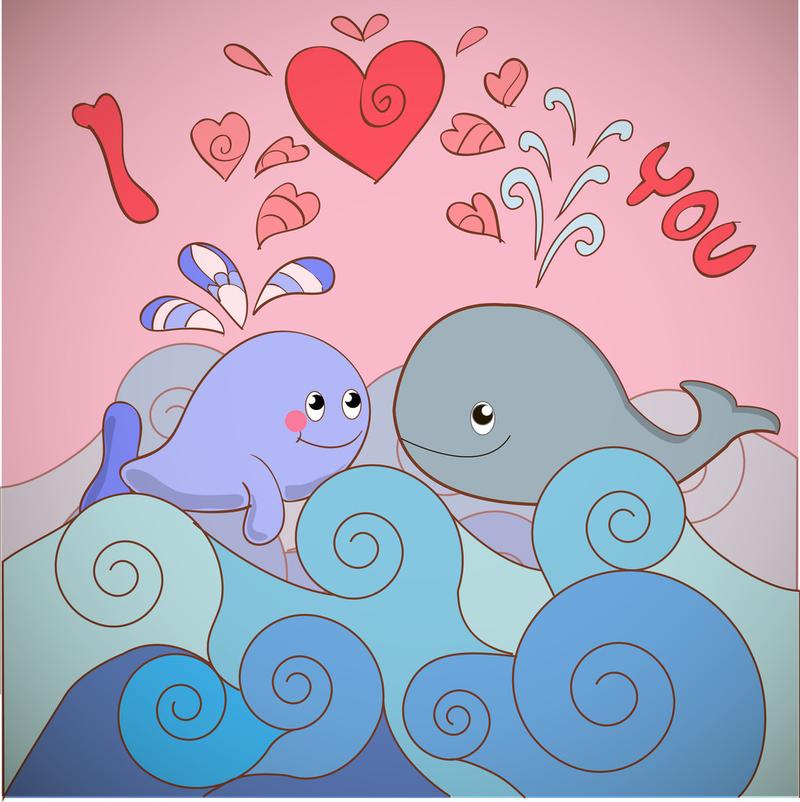情侣头像鲸鱼卡通动漫