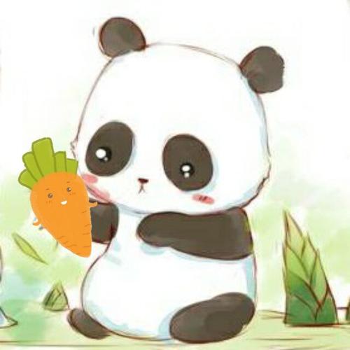 吃胡萝卜的熊猫头像