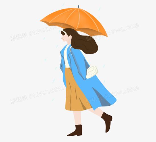 下雨撑伞美女头像动漫版