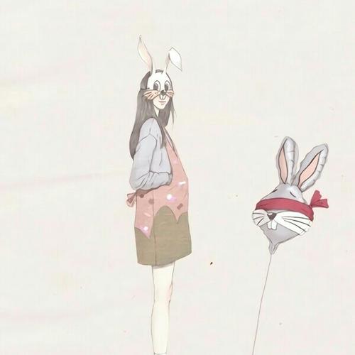 兔子和女生卡通头像