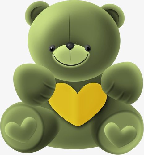 卡通熊情侣头像绿色背景