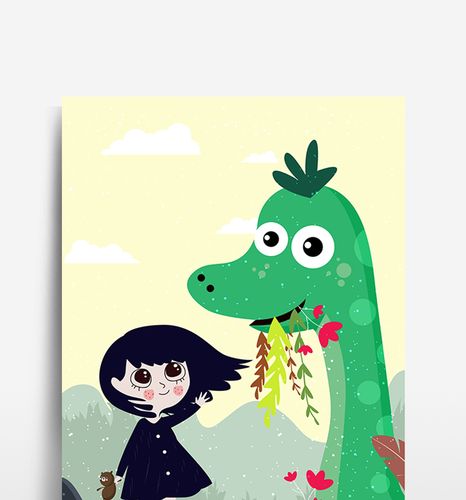 小恐龙和小女孩头像