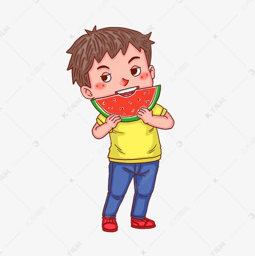 小男孩儿吃西瓜的头像