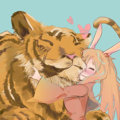 王者荣耀老虎和兔子的情侣头像