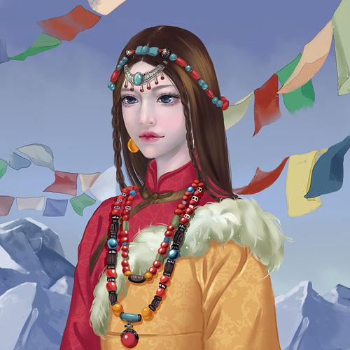 藏族姑娘头像漫画