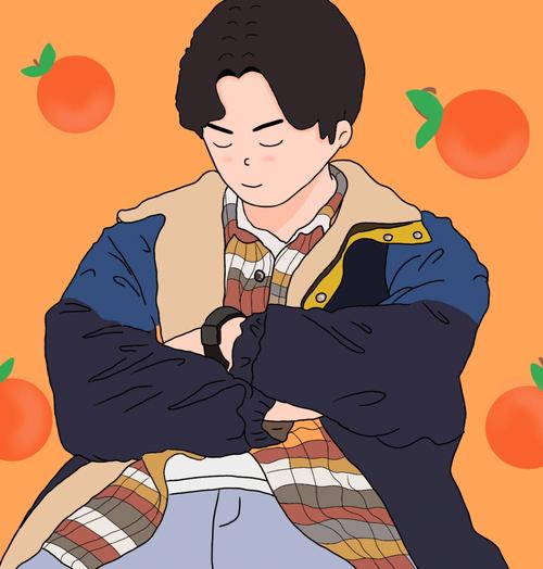 吃橘子头像男