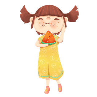 吃西瓜的小女孩头像甜美