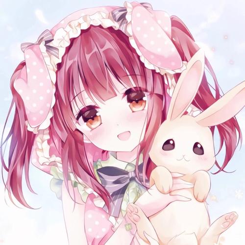 兔子头像女粉色