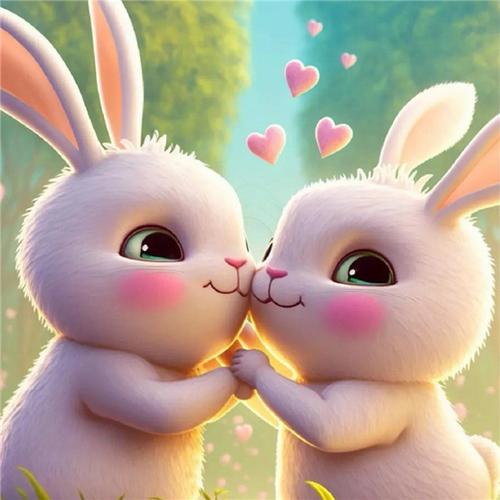 可爱的兔子情侣头像