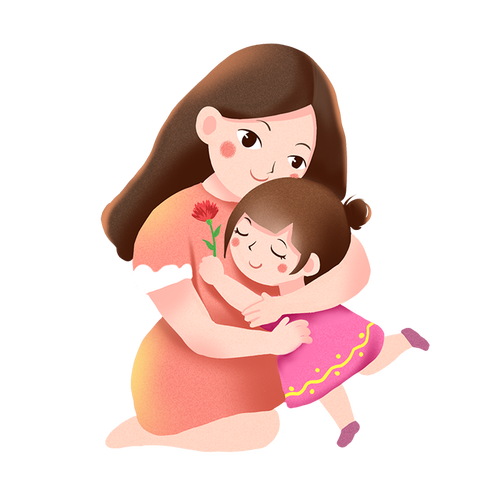 妈抱女儿头像