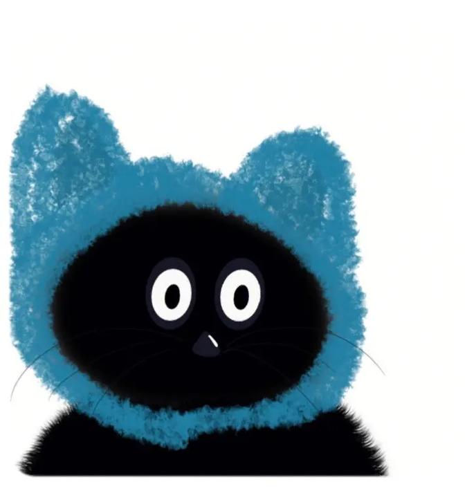 超级可爱的小黑猫头像图片