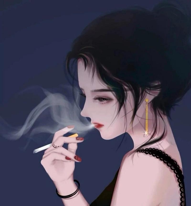 清晰女生吸烟头像