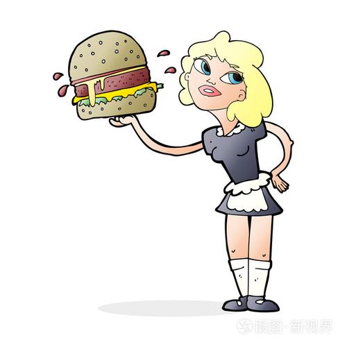 动漫女孩汉堡头像
