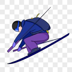 滑雪头像高级蓝色