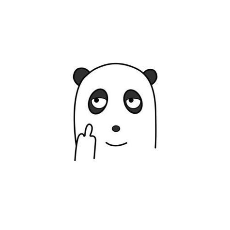 怎么画黑白熊猫表情头像