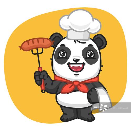熊猫职业头像厨师